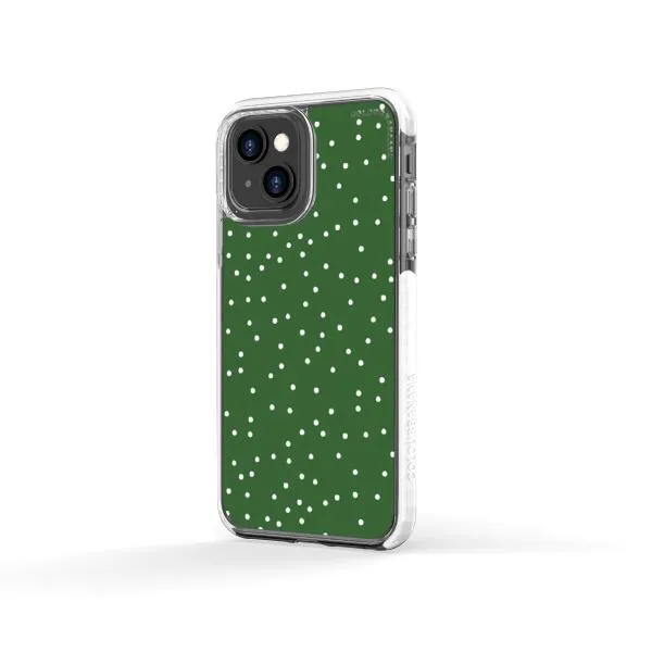 iPhone Case - White Dots on Green