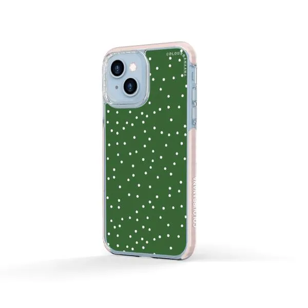 iPhone Case - White Dots on Green