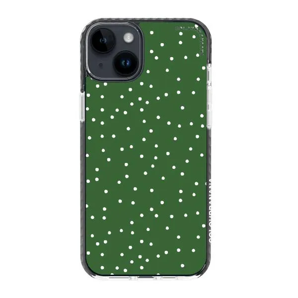 iPhone Case - White Dots on Green