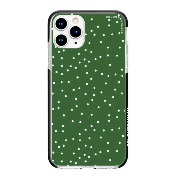 iPhone Case - White Dots on Green