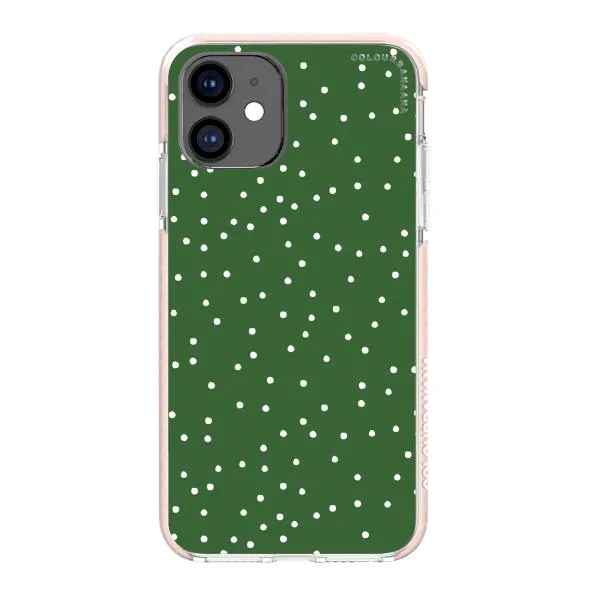iPhone Case - White Dots on Green