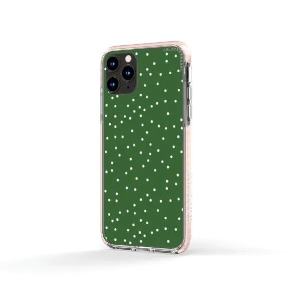 iPhone Case - White Dots on Green