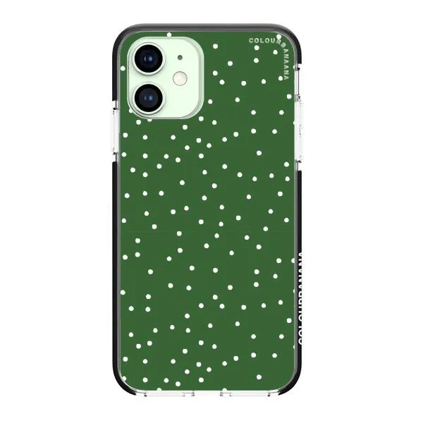 iPhone Case - White Dots on Green