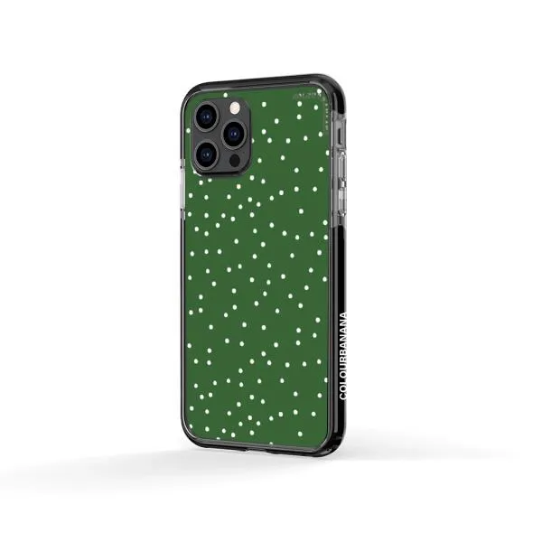 iPhone Case - White Dots on Green