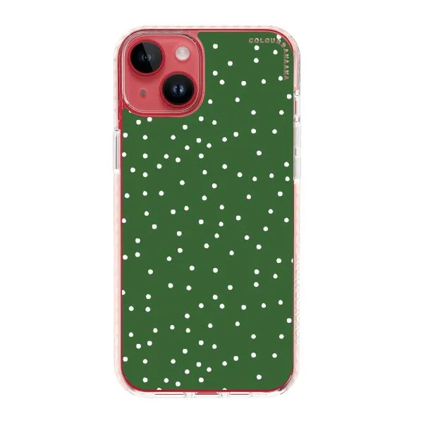 iPhone Case - White Dots on Green