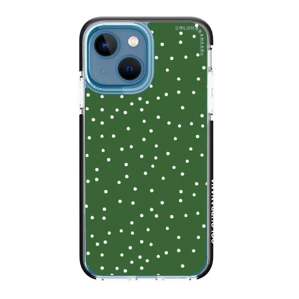 iPhone Case - White Dots on Green