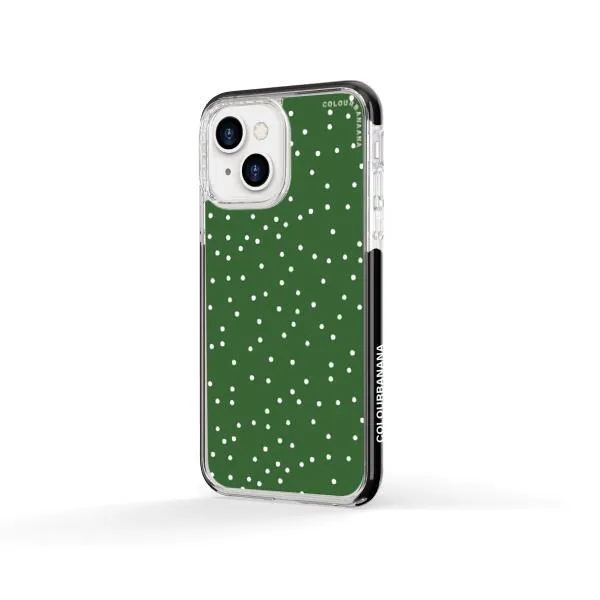 iPhone Case - White Dots on Green