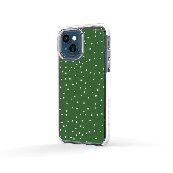 iPhone Case - White Dots on Green