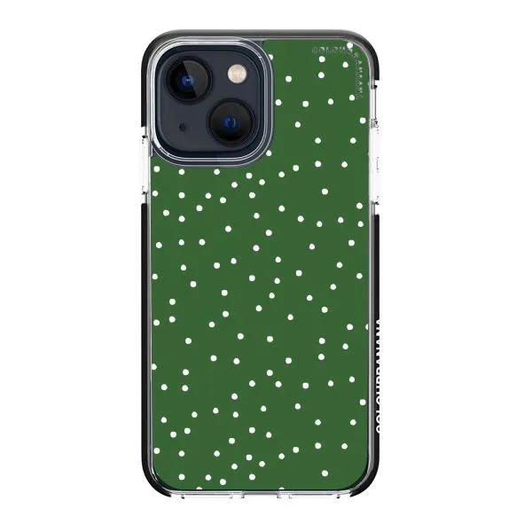 iPhone Case - White Dots on Green