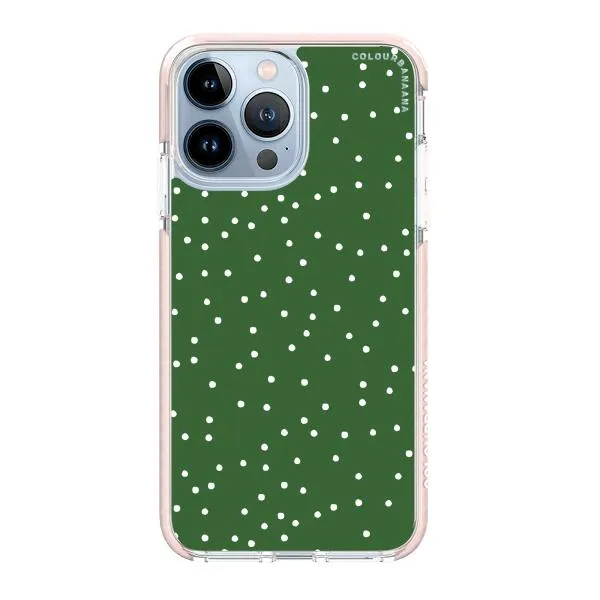 iPhone Case - White Dots on Green