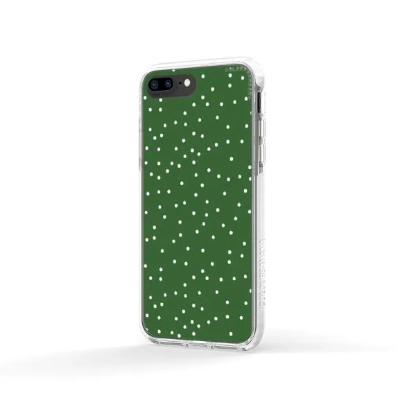 iPhone Case - White Dots on Green