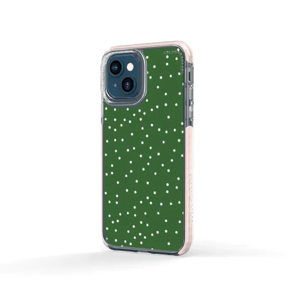 iPhone Case - White Dots on Green