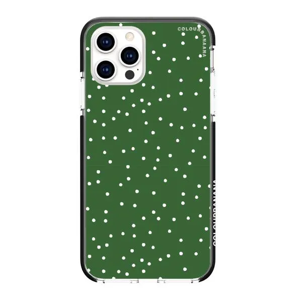iPhone Case - White Dots on Green