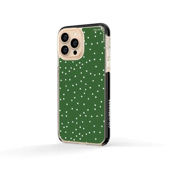 iPhone Case - White Dots on Green