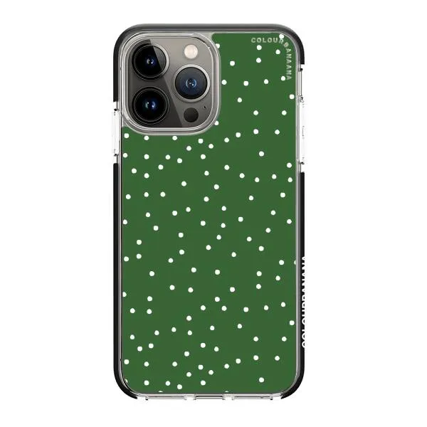 iPhone Case - White Dots on Green