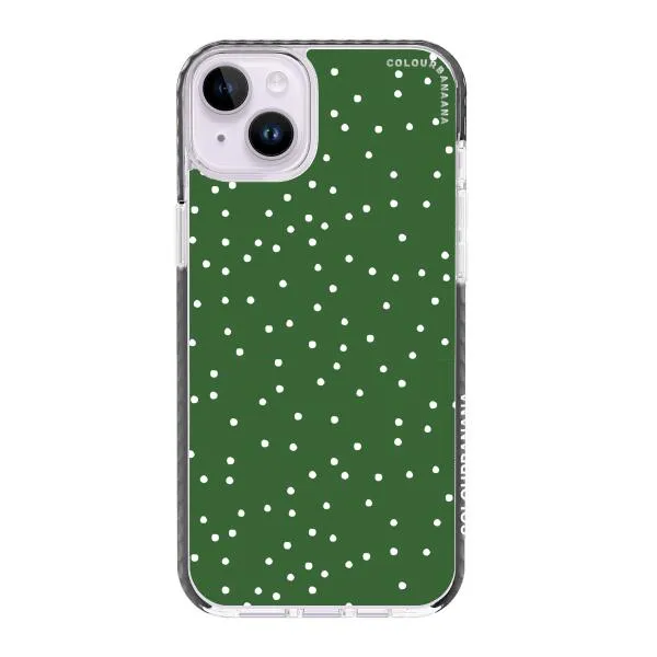 iPhone Case - White Dots on Green