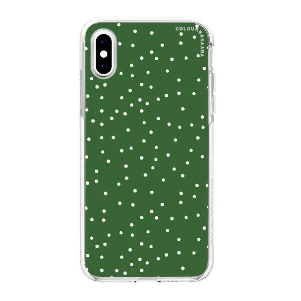 iPhone Case - White Dots on Green