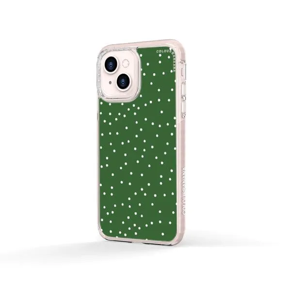 iPhone Case - White Dots on Green