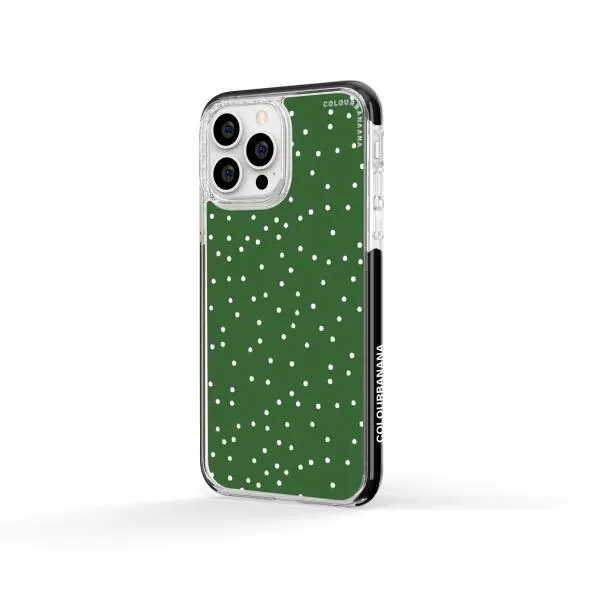 iPhone Case - White Dots on Green