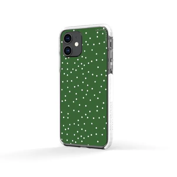 iPhone Case - White Dots on Green