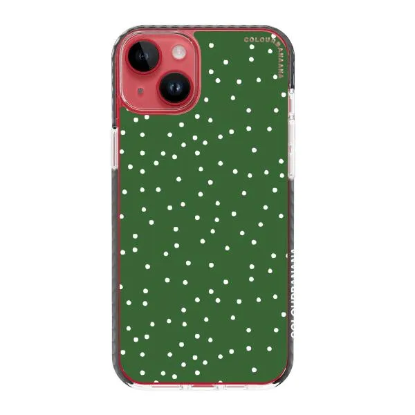 iPhone Case - White Dots on Green