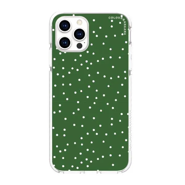 iPhone Case - White Dots on Green