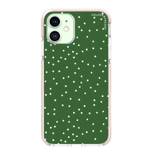 iPhone Case - White Dots on Green