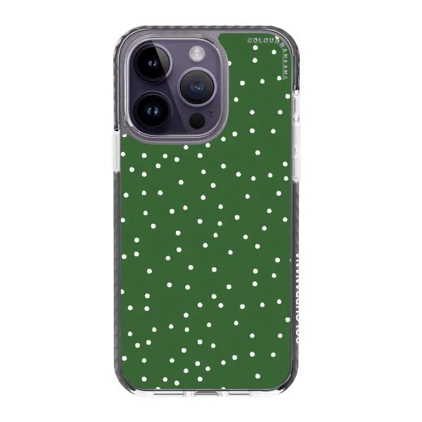 iPhone Case - White Dots on Green