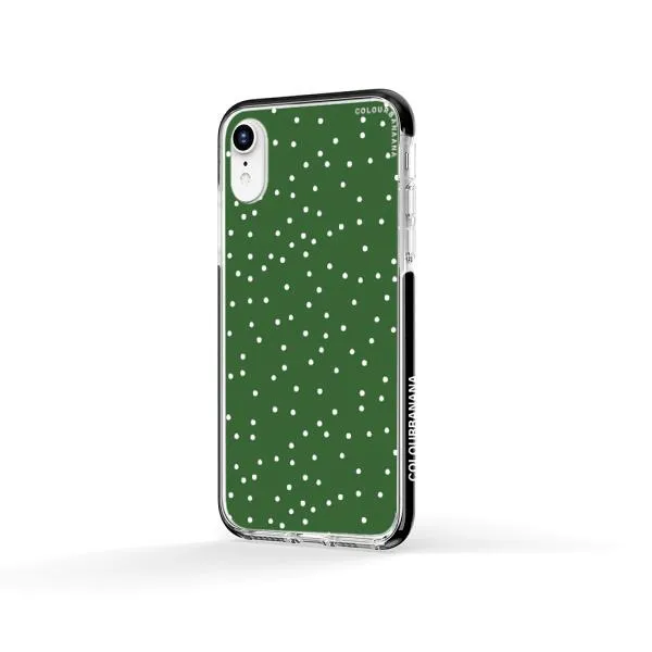 iPhone Case - White Dots on Green