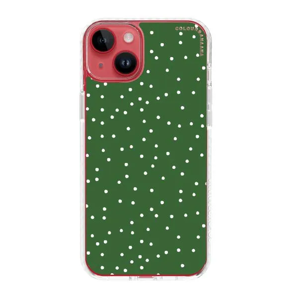 iPhone Case - White Dots on Green