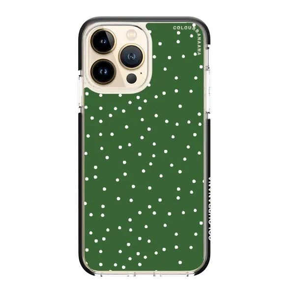 iPhone Case - White Dots on Green