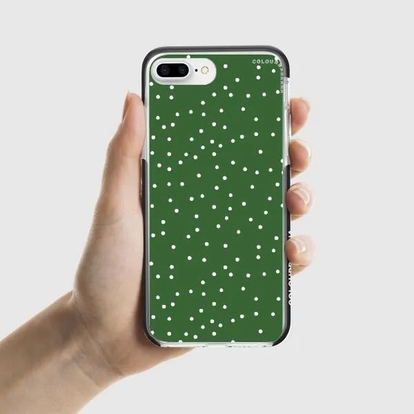 iPhone Case - White Dots on Green