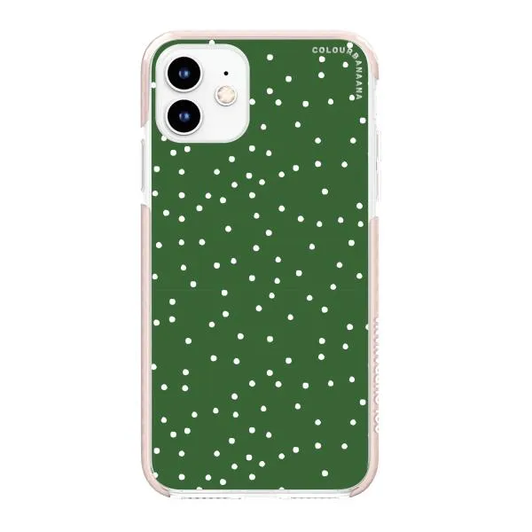 iPhone Case - White Dots on Green
