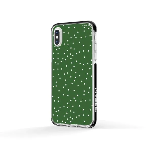 iPhone Case - White Dots on Green