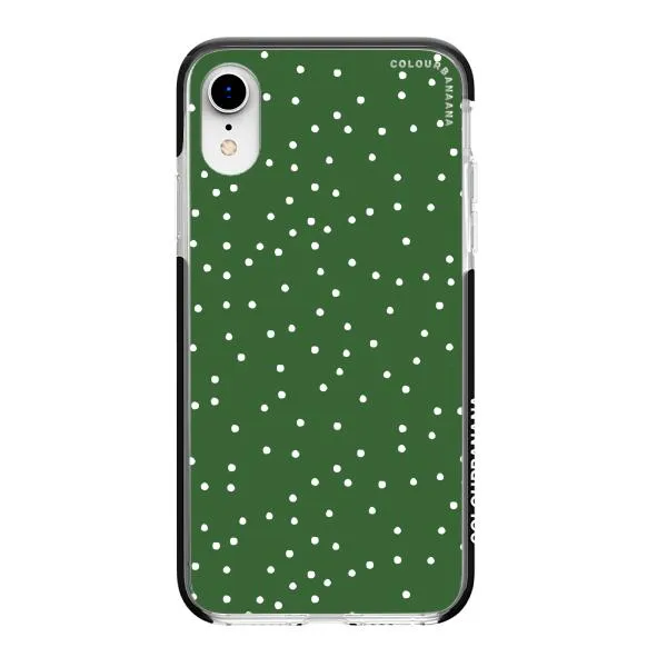 iPhone Case - White Dots on Green