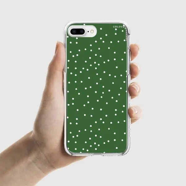iPhone Case - White Dots on Green