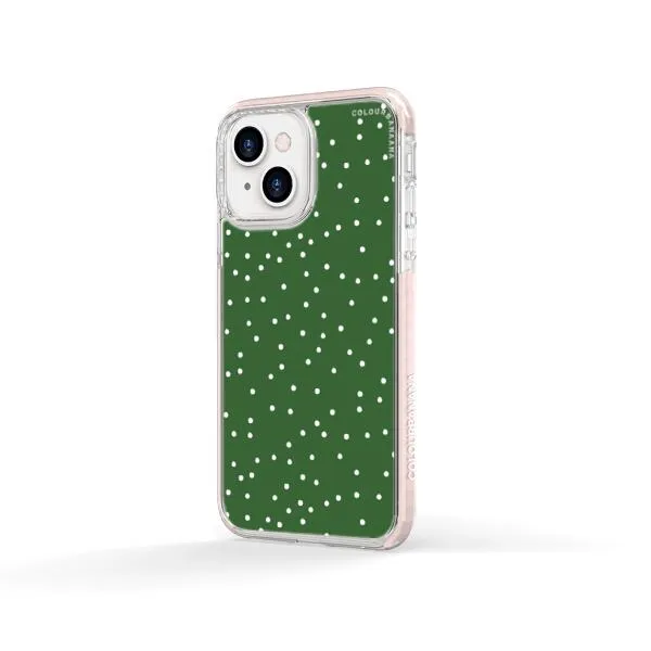 iPhone Case - White Dots on Green