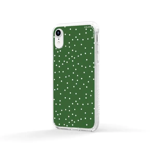 iPhone Case - White Dots on Green