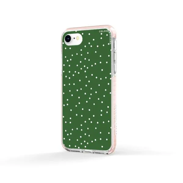 iPhone Case - White Dots on Green