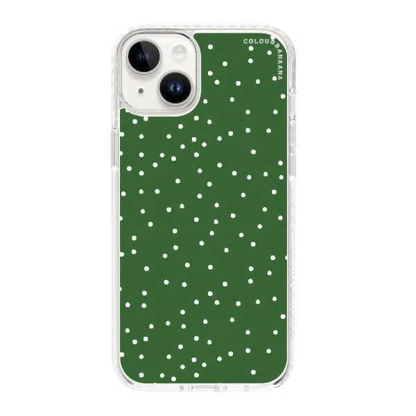 iPhone Case - White Dots on Green