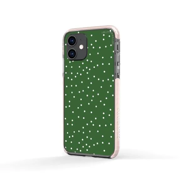 iPhone Case - White Dots on Green