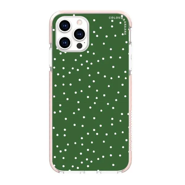 iPhone Case - White Dots on Green