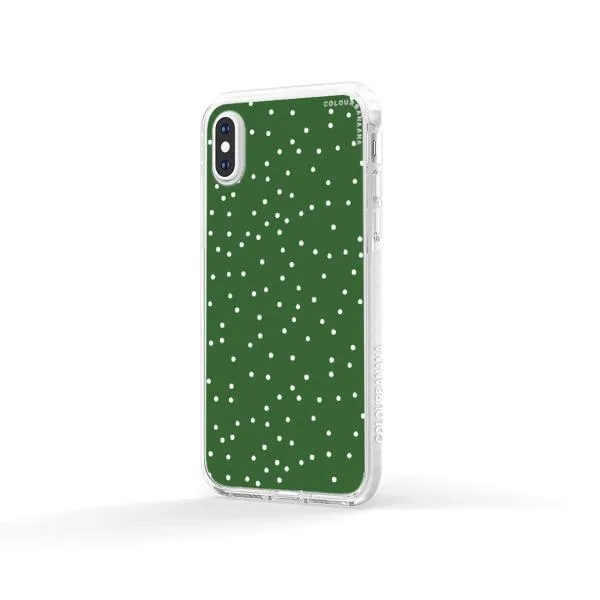 iPhone Case - White Dots on Green