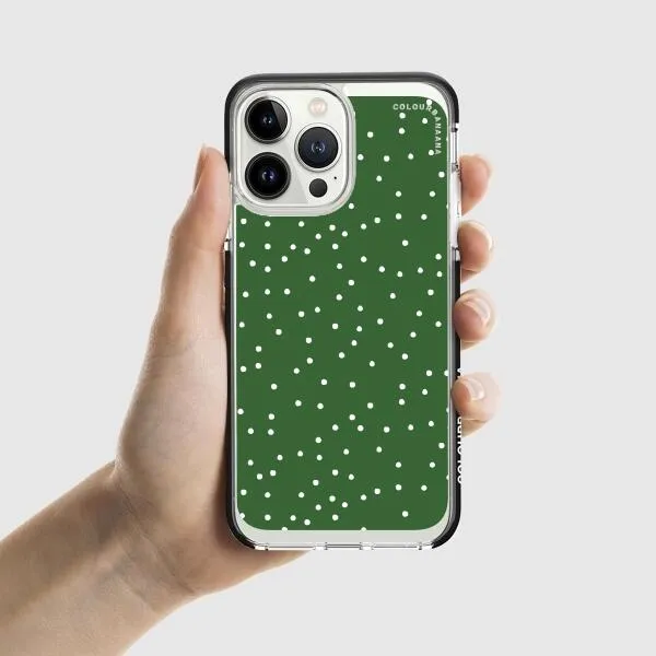 iPhone Case - White Dots on Green
