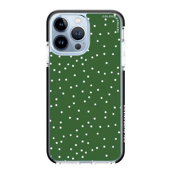 iPhone Case - White Dots on Green