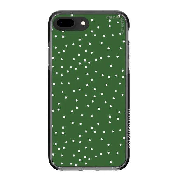 iPhone Case - White Dots on Green