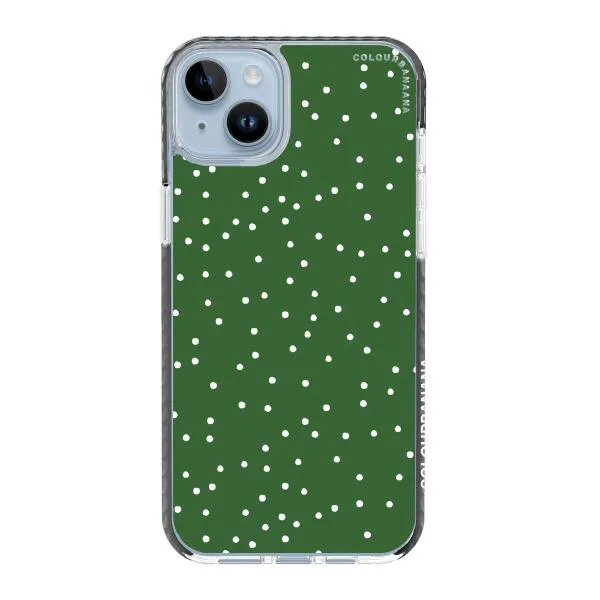 iPhone Case - White Dots on Green