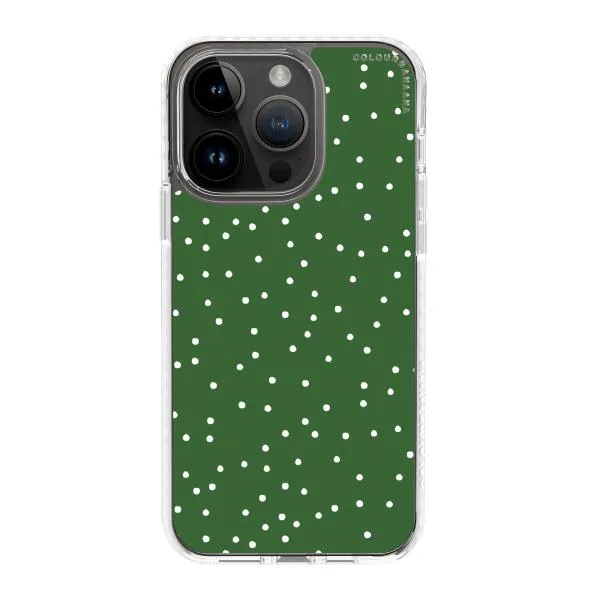 iPhone Case - White Dots on Green