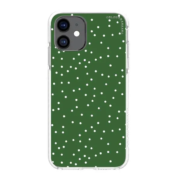 iPhone Case - White Dots on Green