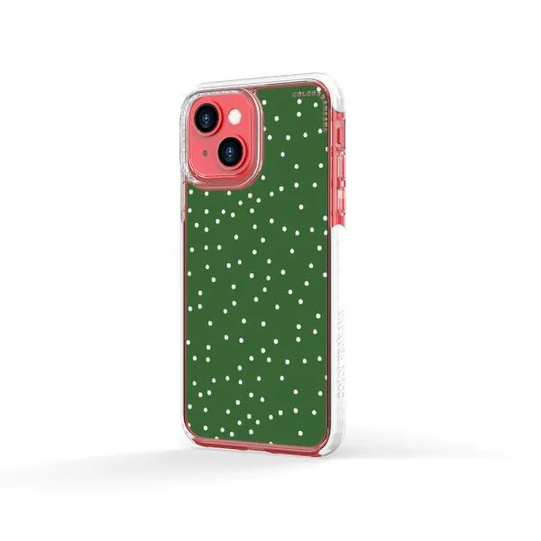 iPhone Case - White Dots on Green